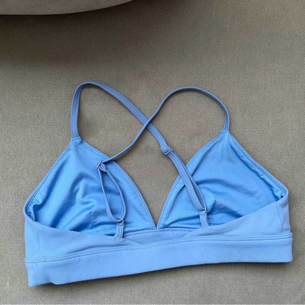 Alo Yoga Splendor Bra Crystal Clear Blue/White S